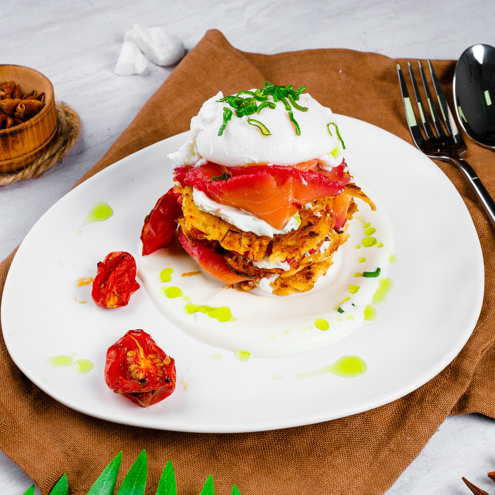 Драники с лососем